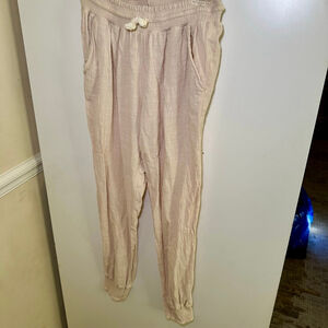 Women's Ocean Drive Beige Cotton Joggers M